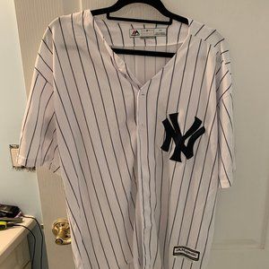Authentic White New York Yankee Jersey #18